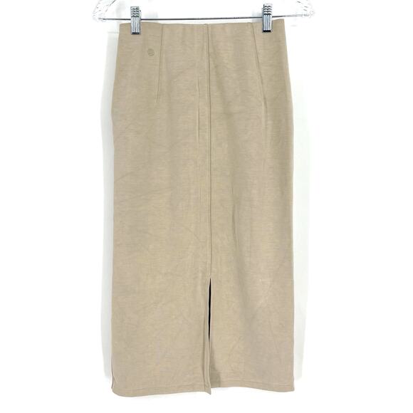 Lululemon Softstreme High Rise Midi Skirt Mojave Tan Size 4 - Picture 2 of 8